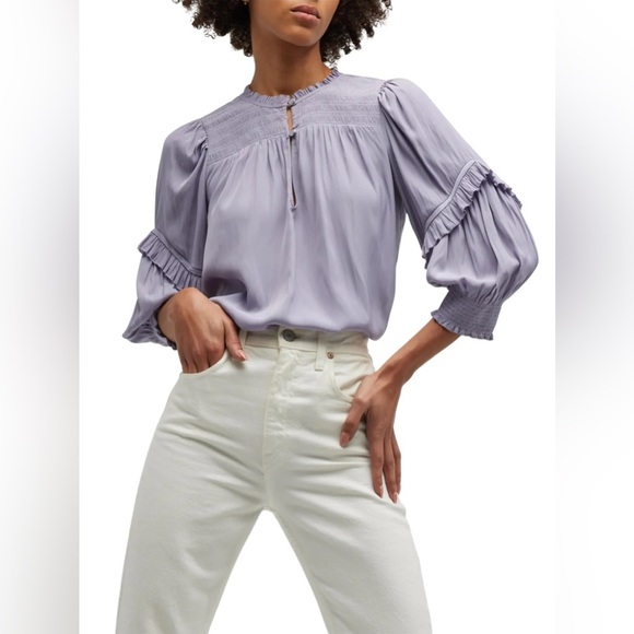 RAMY BROOK Zmora Ruffled Blouse small - Picture 1 of 5